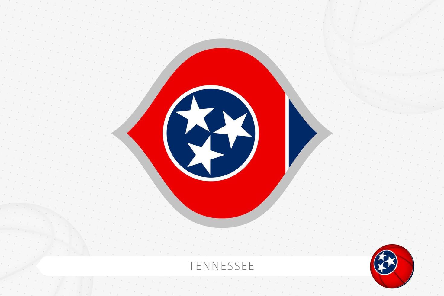 Tennessee flag for basketball competition on gray basketball background. vector