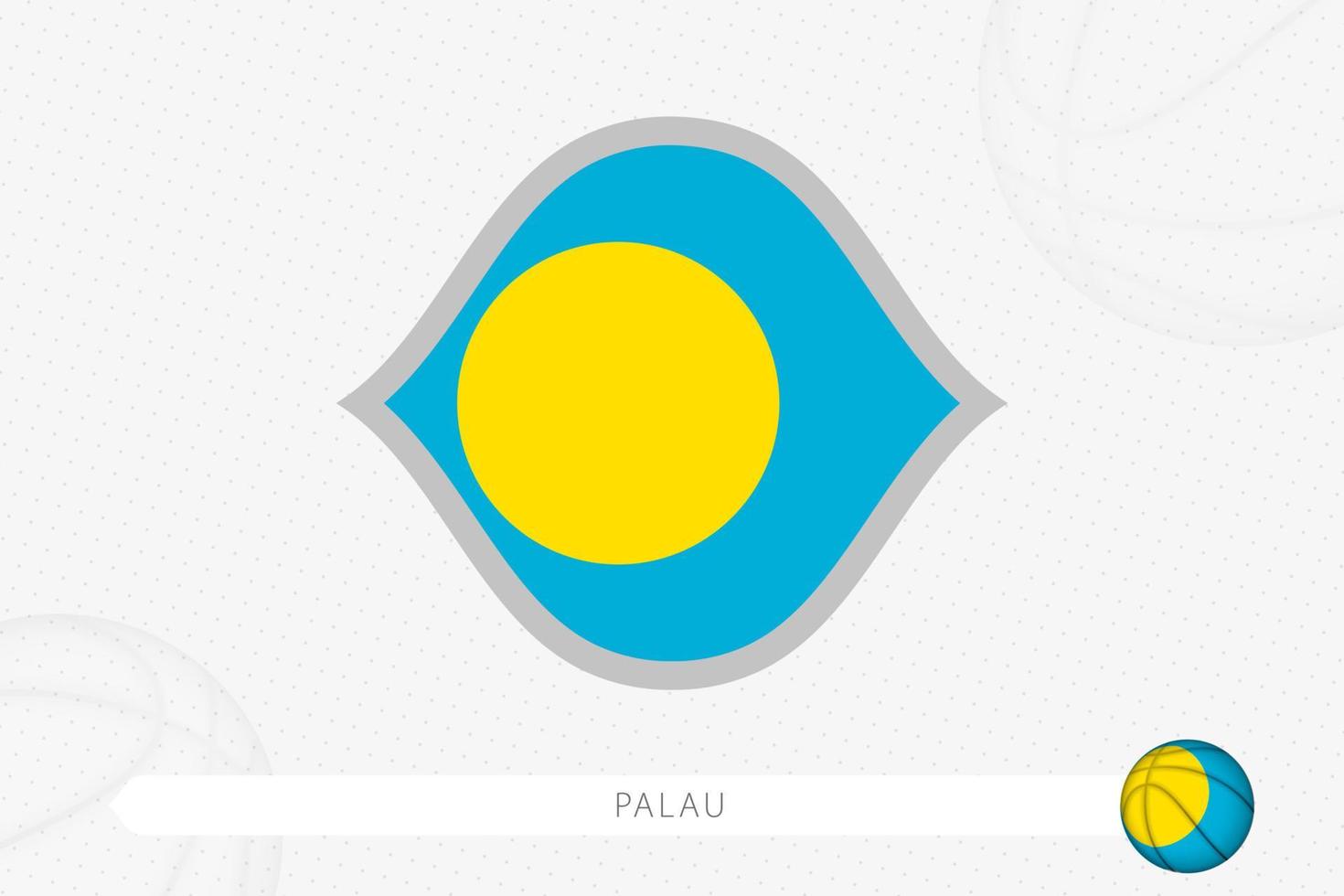 bandera de palau para la competición de baloncesto sobre fondo gris de baloncesto. vector