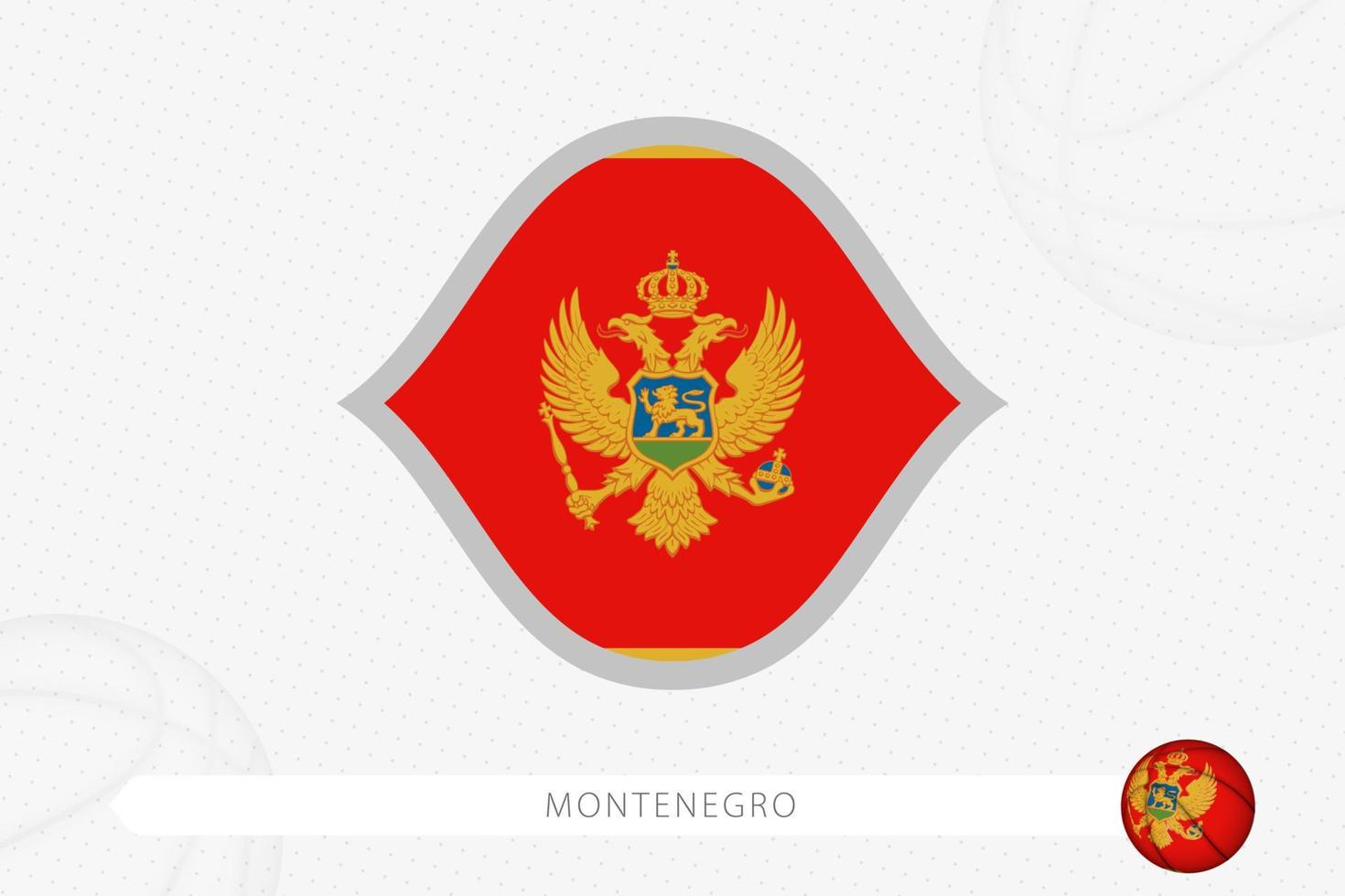 Montenegro flag for basketball competition on gray basketball background. vector