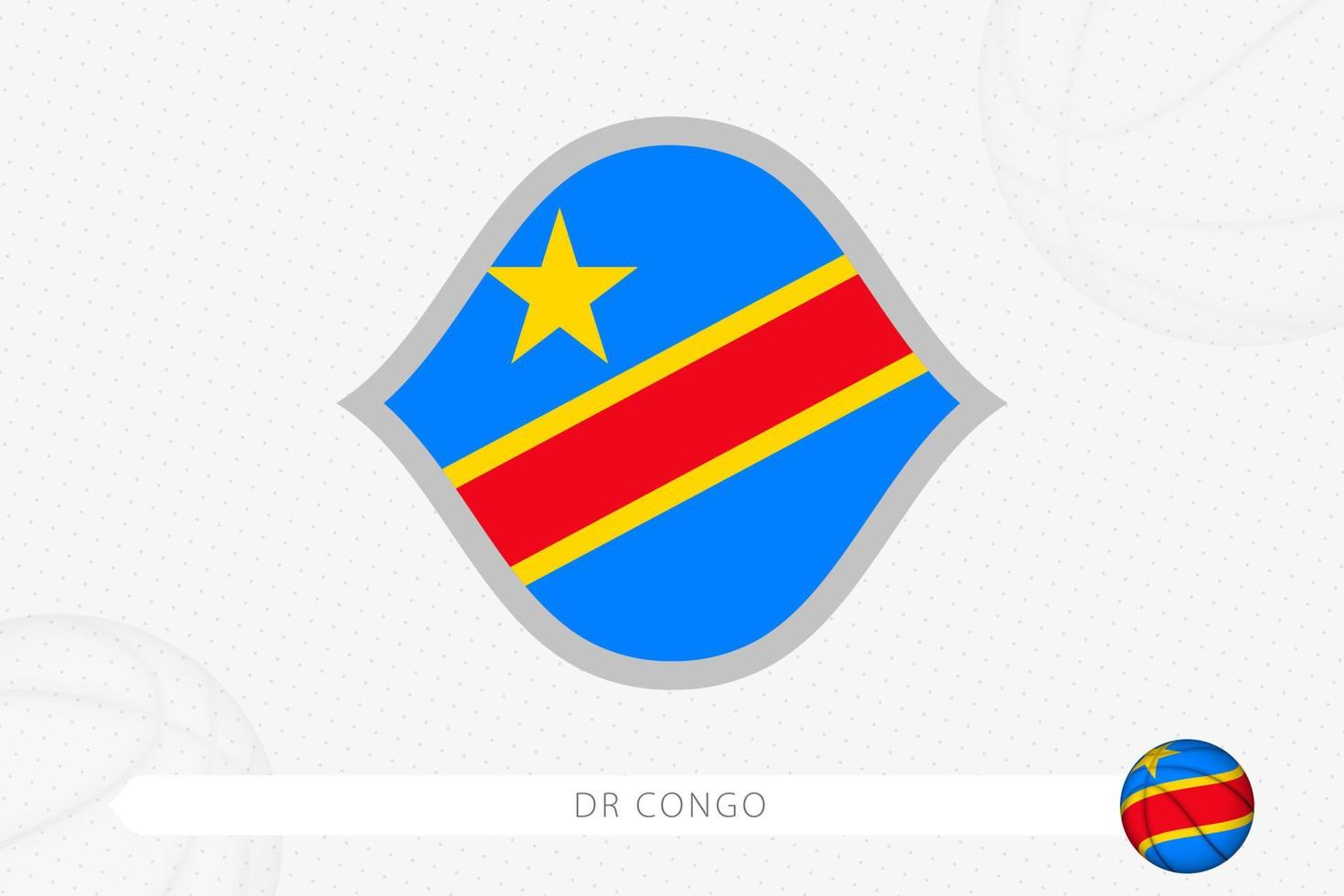 DR Congo flag for basketball competition on gray basketball background. vector