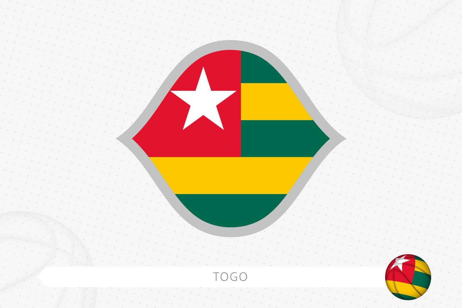 bandera de togo para la competición de baloncesto sobre fondo gris de baloncesto. vector