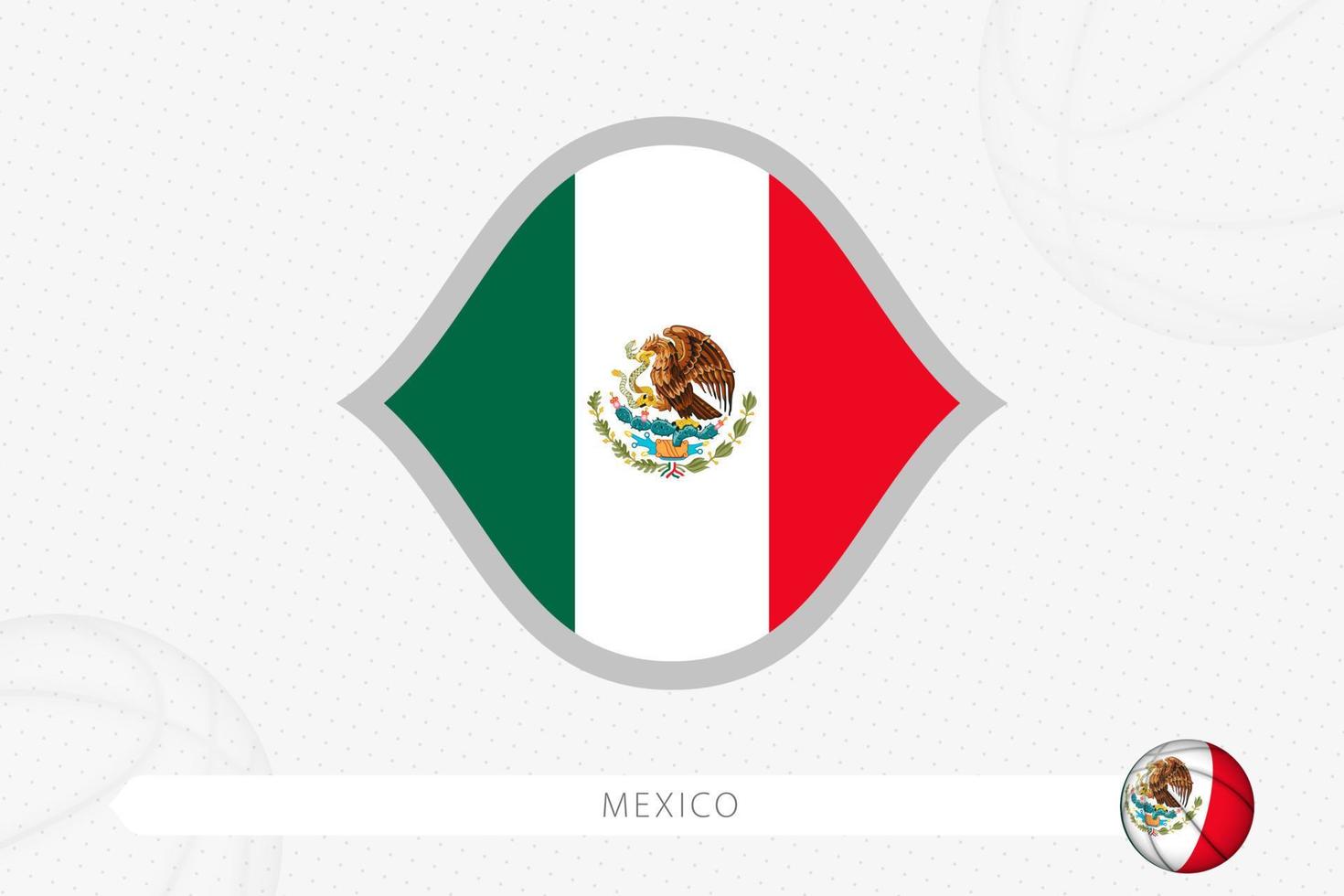 Mexico flag for basketball competition on gray basketball background. vector