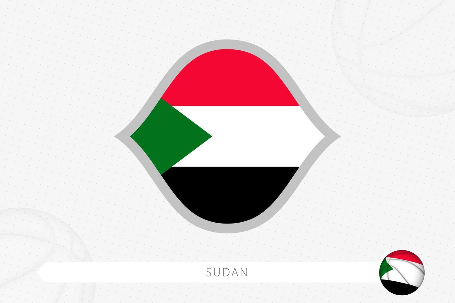 Sudan flag for basketball competition on gray basketball background. vector