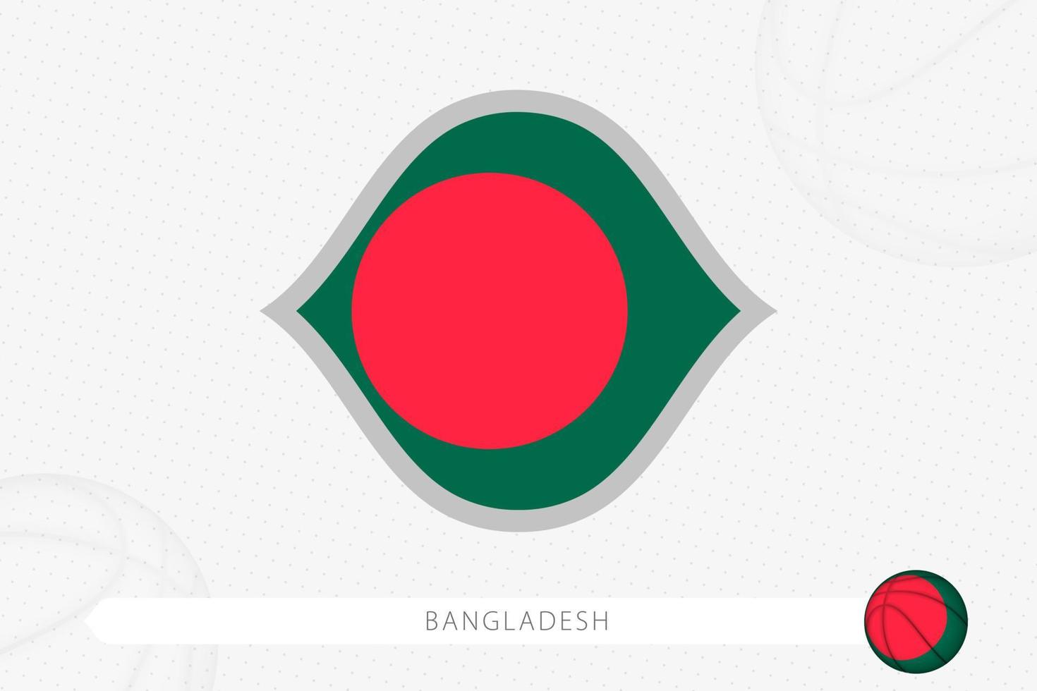 bandera de bangladesh para la competencia de baloncesto sobre fondo gris de baloncesto. vector
