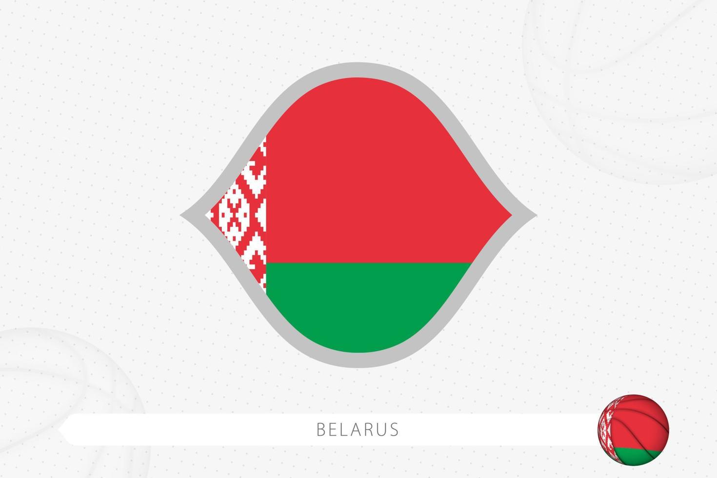 bandera de Bielorrusia para la competición de baloncesto sobre fondo gris de baloncesto. vector