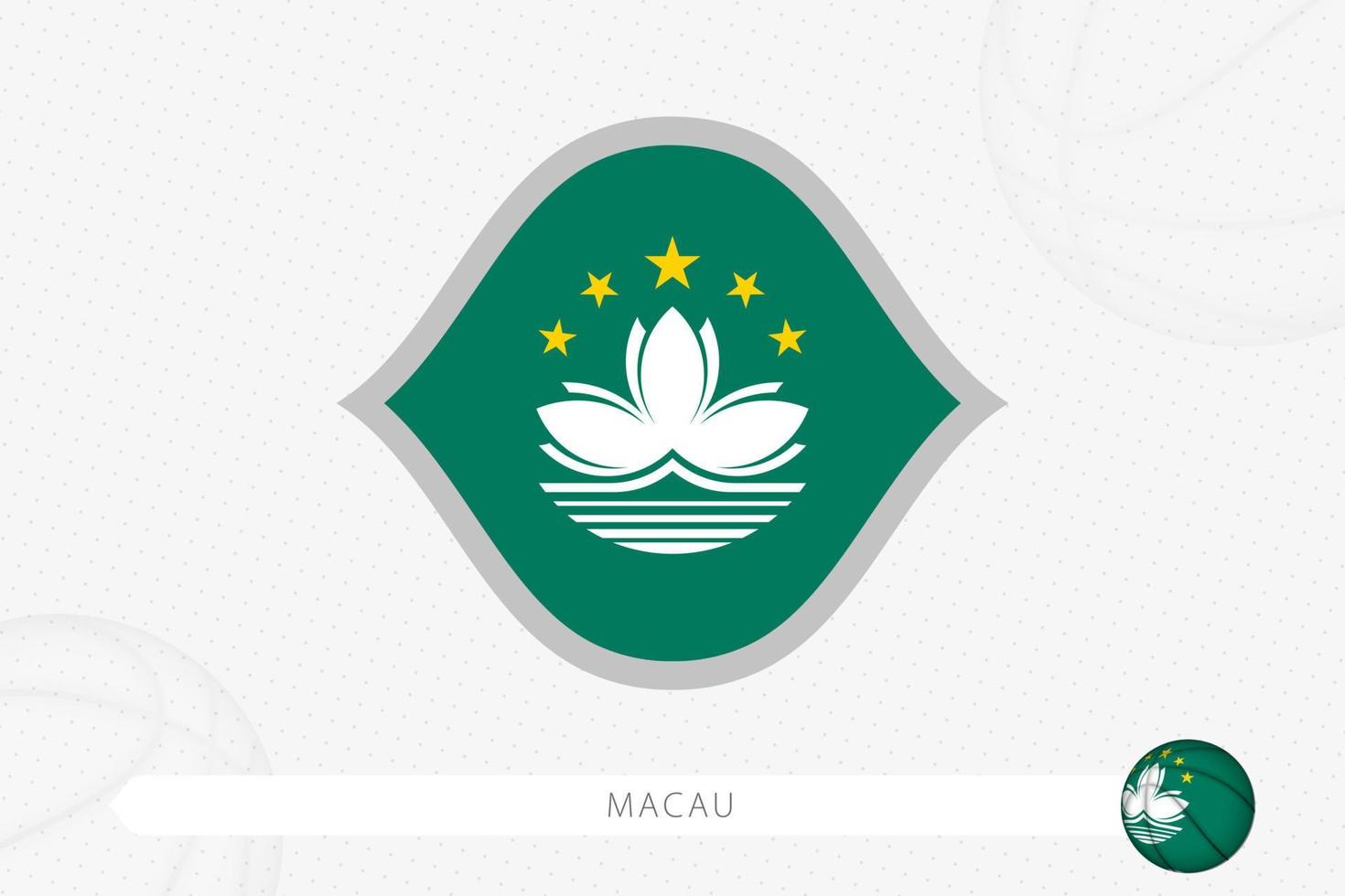 Macau flag for basketball competition on gray basketball background. vector