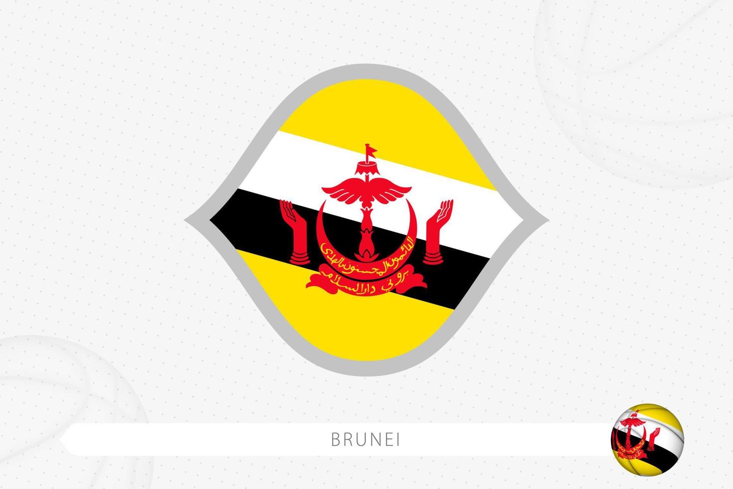 Brunei flag for basketball competition on gray basketball background. vector