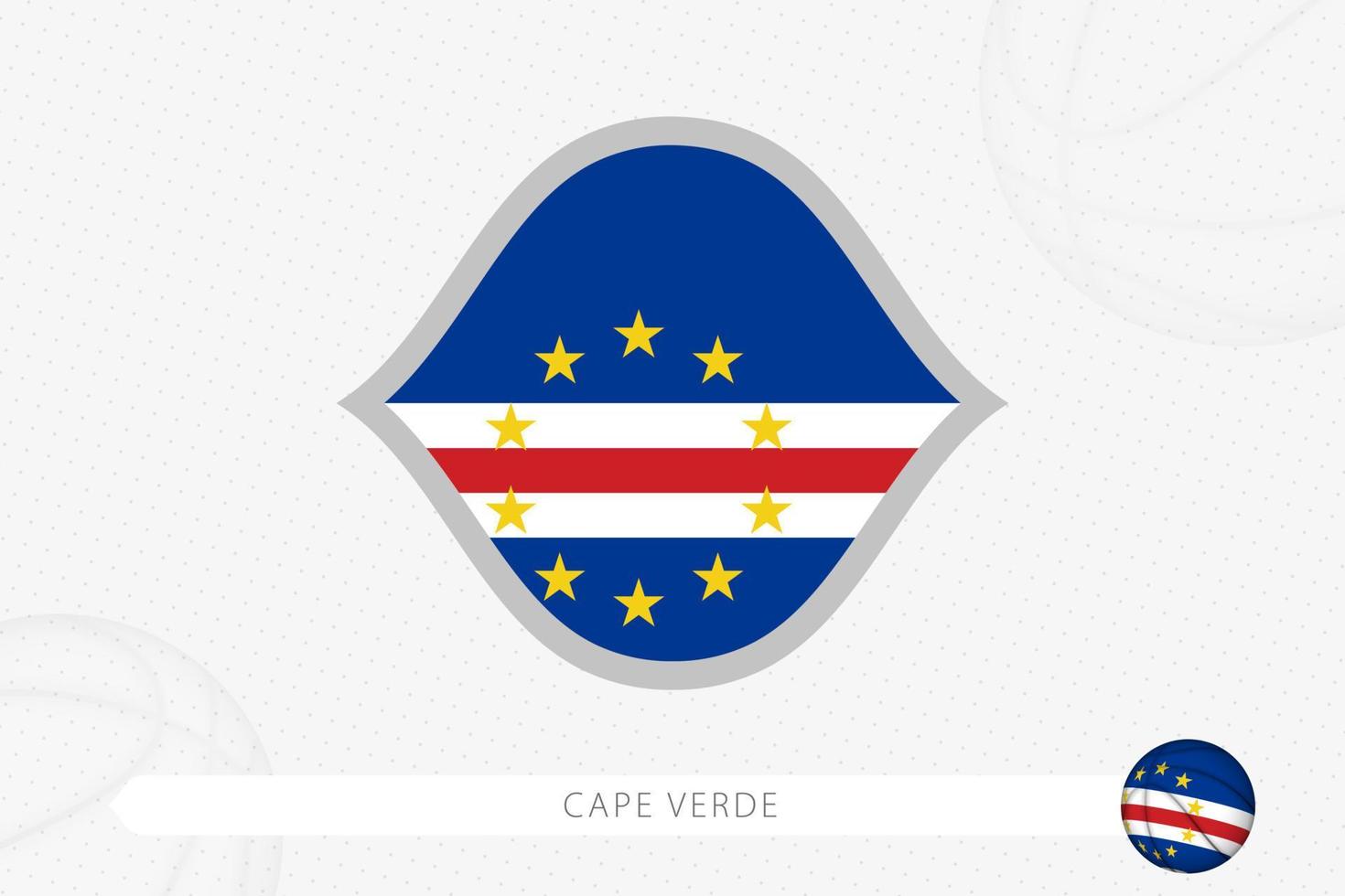 Cape Verde flag for basketball competition on gray basketball background. vector
