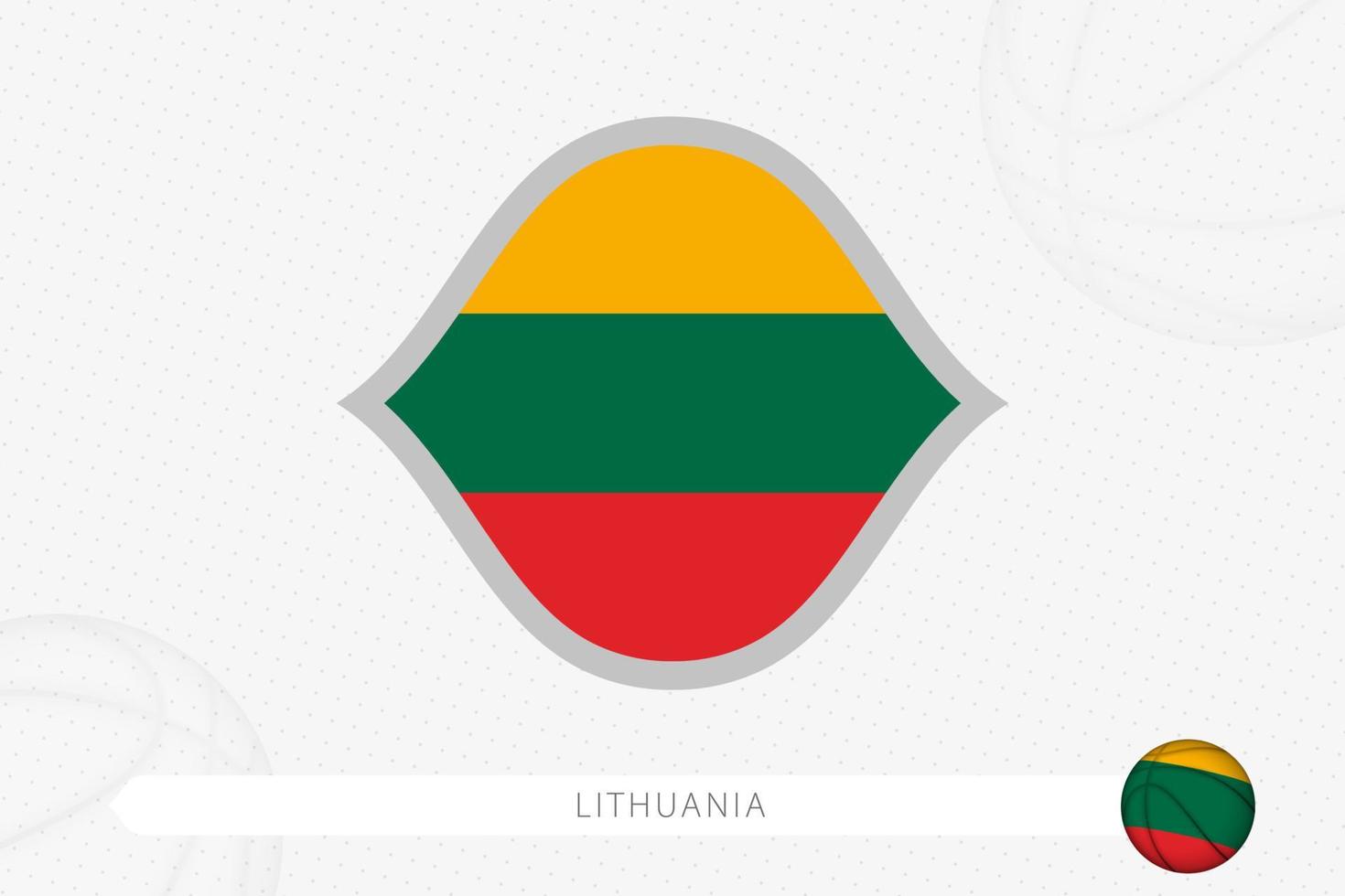 Lithuania flag for basketball competition on gray basketball background. vector