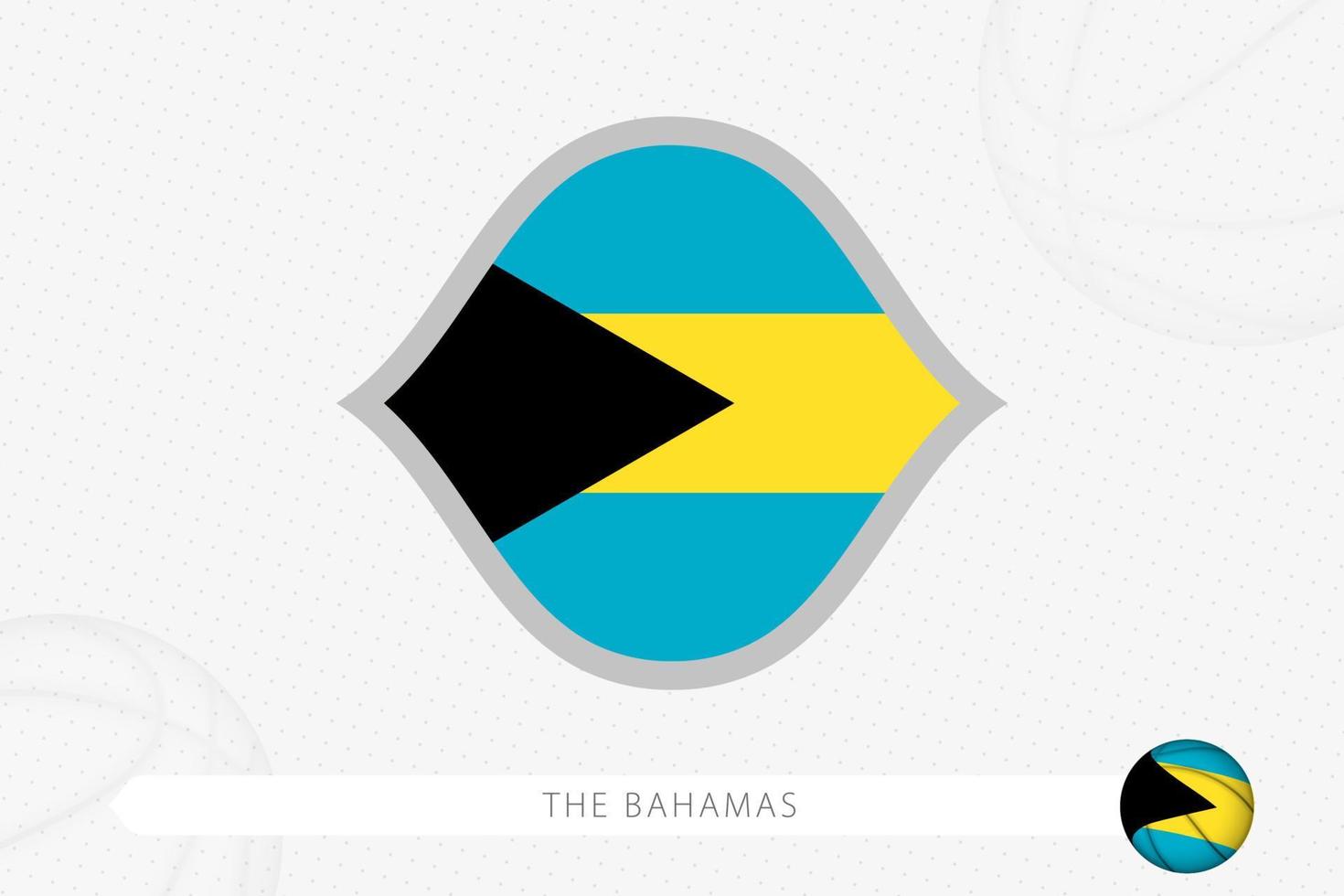 la bandera de bahamas para la competencia de baloncesto sobre fondo gris de baloncesto. vector