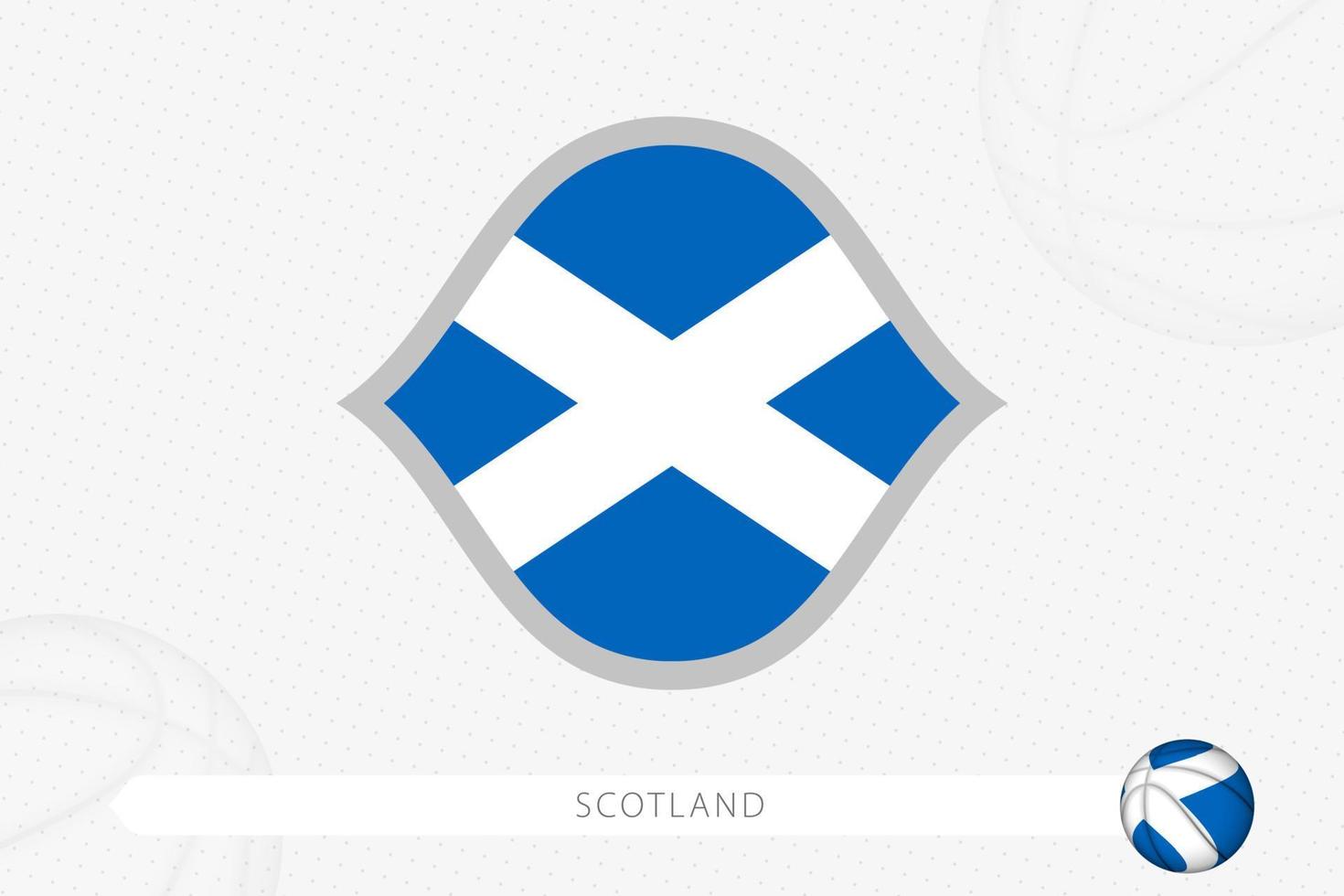 Scotland flag for basketball competition on gray basketball background. vector
