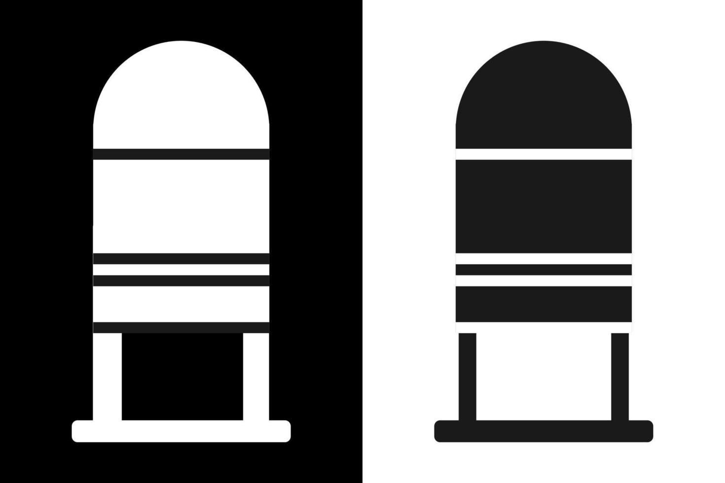Silo granary icon white and black glyph style symbol of farm icon collection. can be used for web, ui, presentation etc. vector