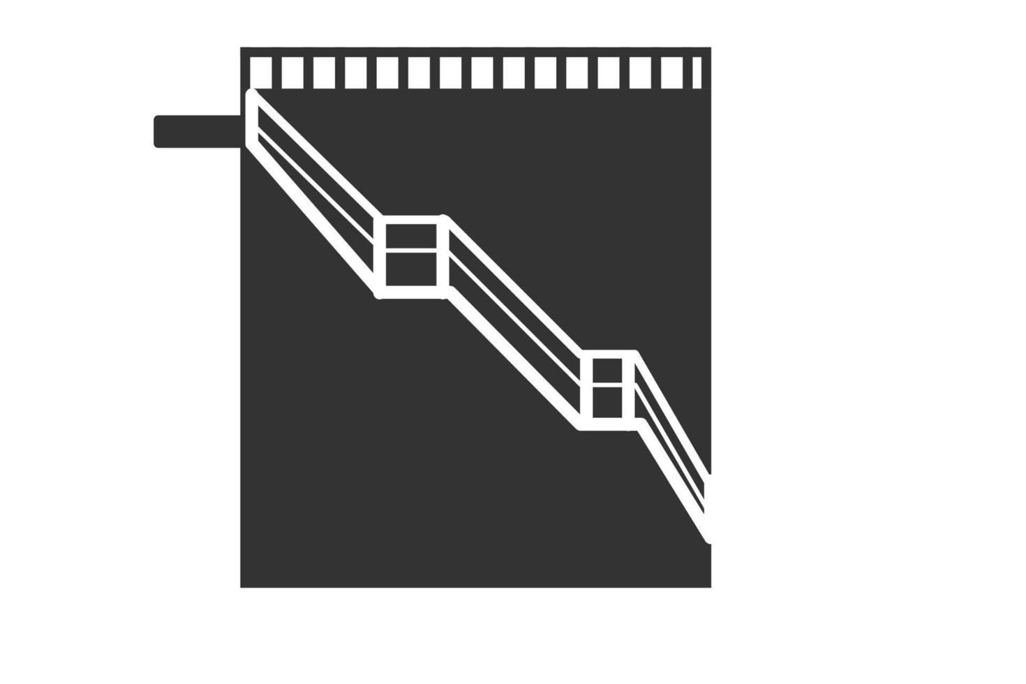 Oil storage tank icon with right ladder. used for save crude oil. vector simple illustration