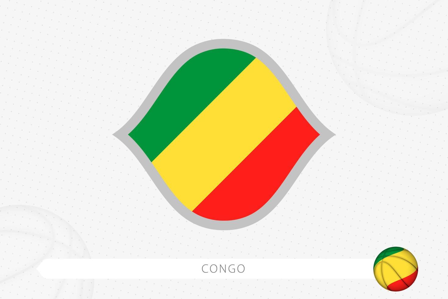 Congo flag for basketball competition on gray basketball background. vector