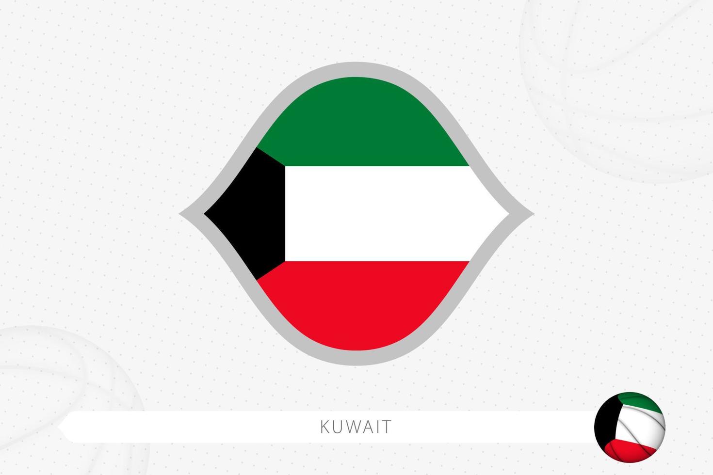 Kuwait flag for basketball competition on gray basketball background. vector