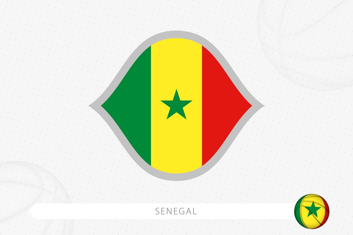 Senegal flag for basketball competition on gray basketball background. vector