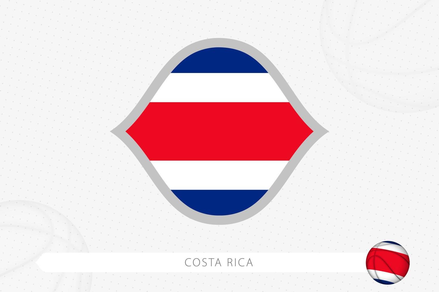 Costa Rica flag for basketball competition on gray basketball background. vector