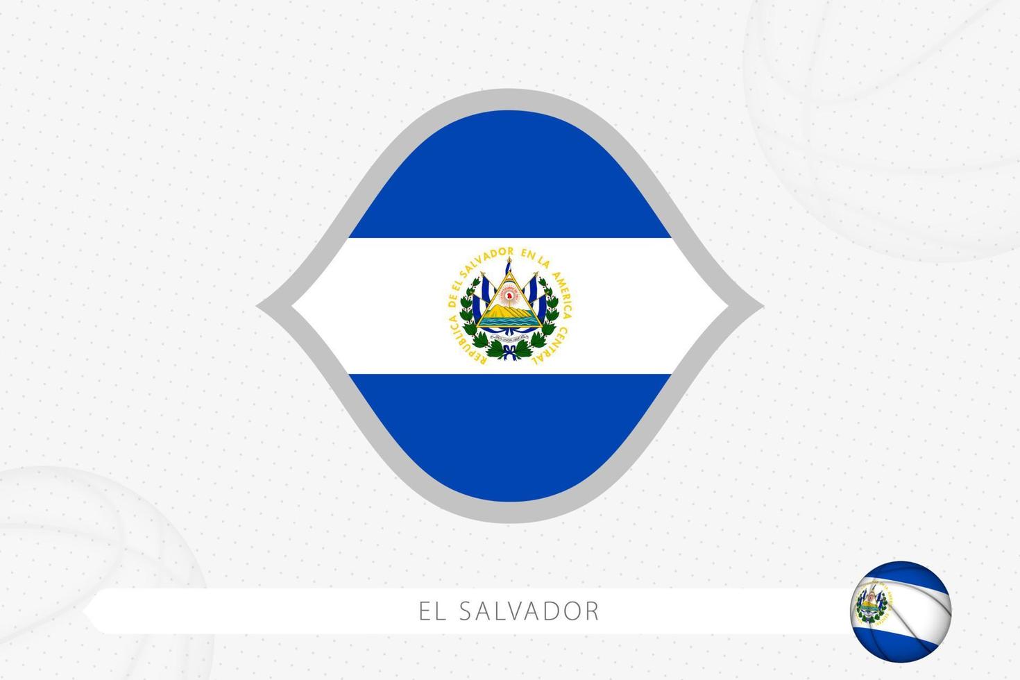 El Salvador flag for basketball competition on gray basketball background. vector