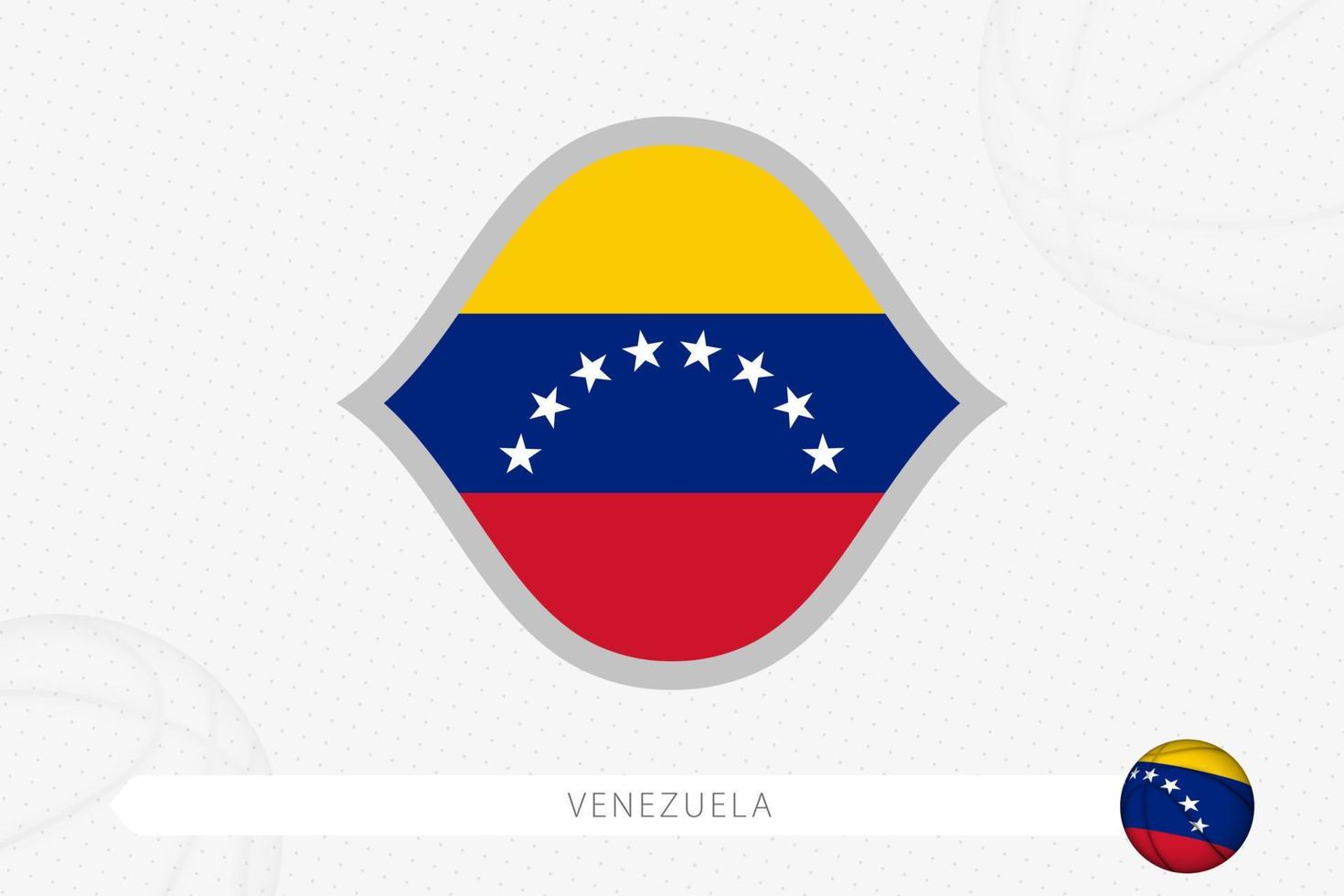 Venezuela flag for basketball competition on gray basketball background. vector