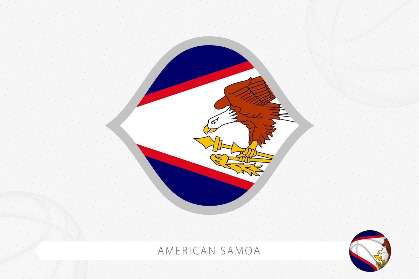 bandera de samoa americana para la competencia de baloncesto sobre fondo de baloncesto gris. vector