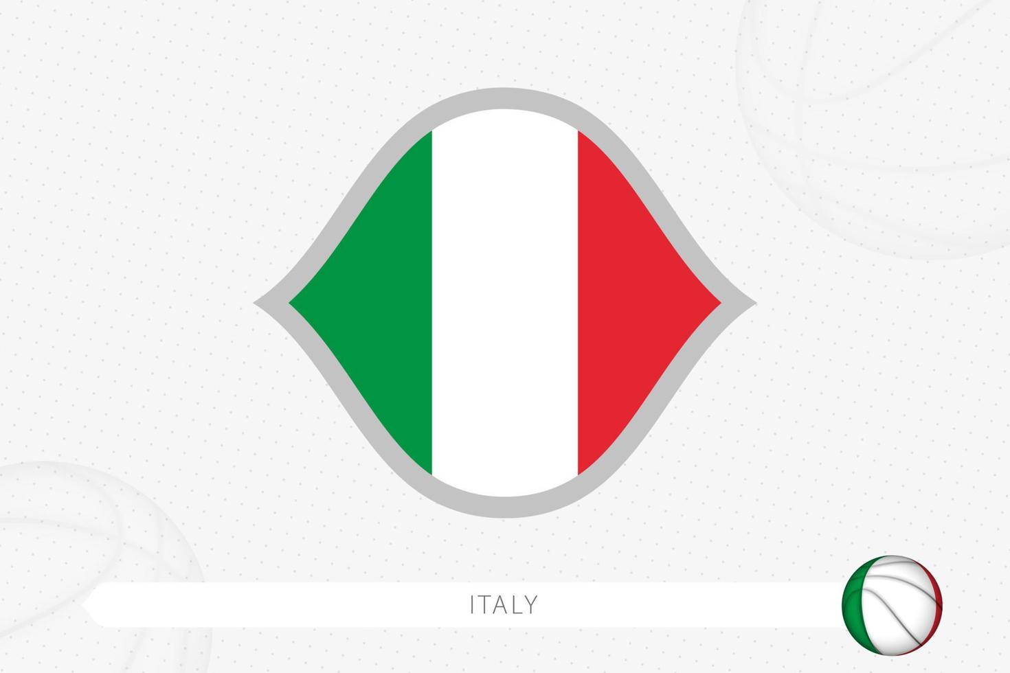 bandera de italia para la competencia de baloncesto sobre fondo gris de baloncesto. vector
