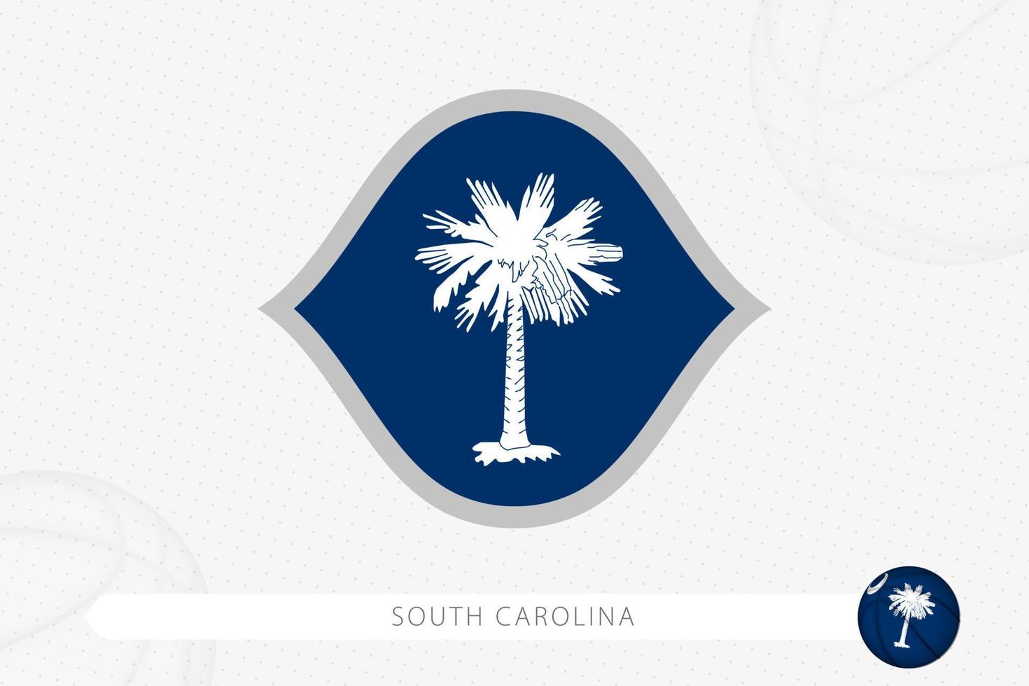 South Carolina flag for basketball competition on gray basketball background. vector