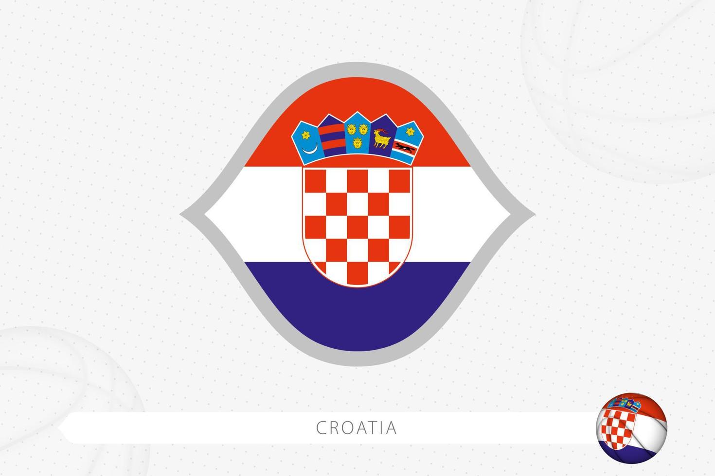 Croatia flag for basketball competition on gray basketball background. vector