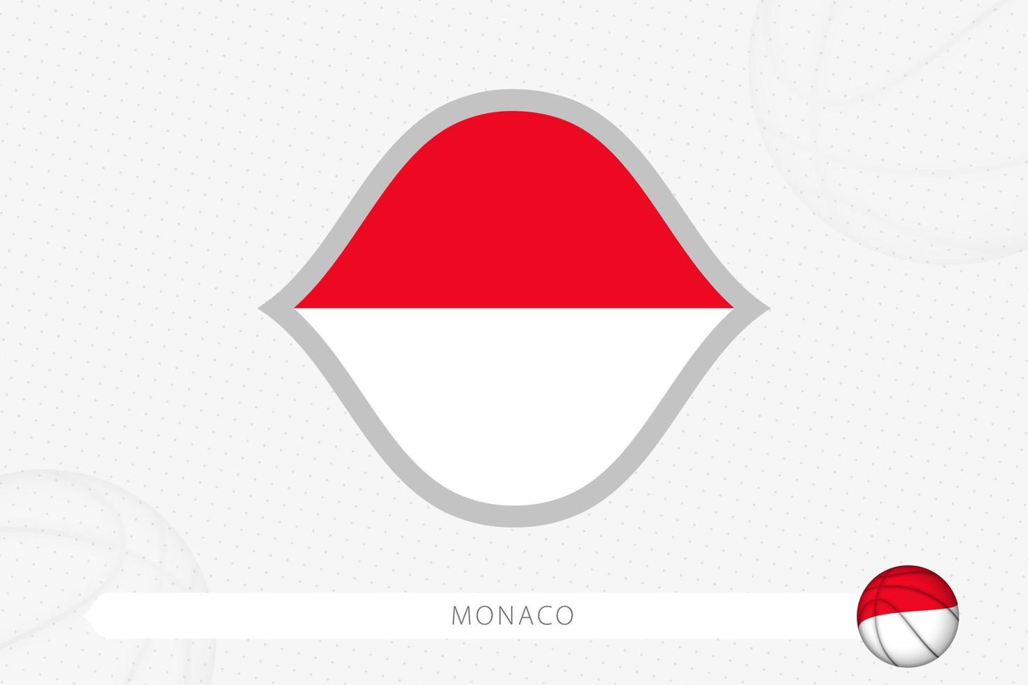 Monaco flag for basketball competition on gray basketball background. vector