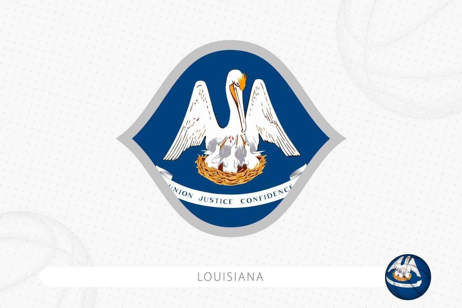 Louisiana flag for basketball competition on gray basketball background. vector