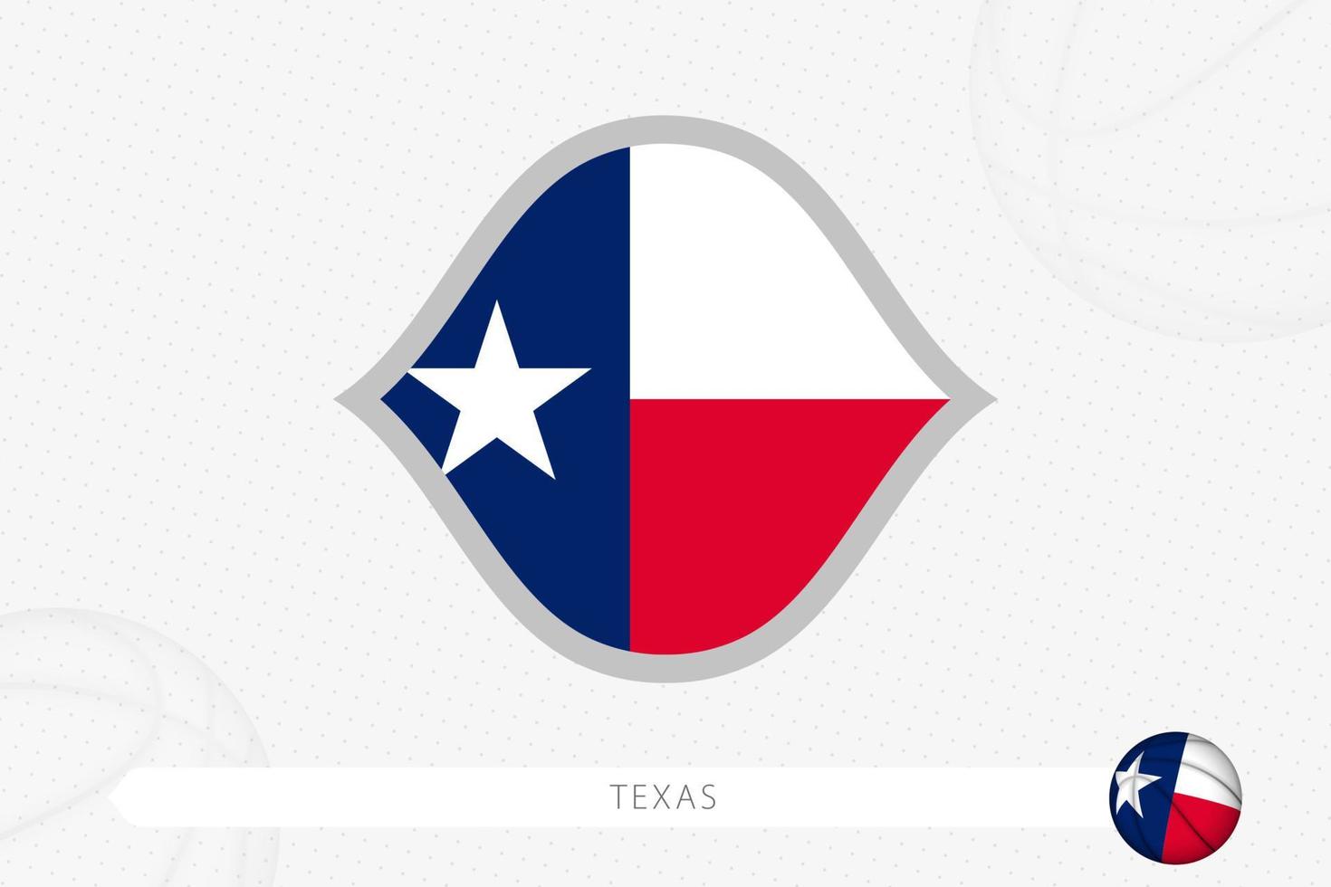 bandera de texas para la competencia de baloncesto sobre fondo gris de baloncesto. vector