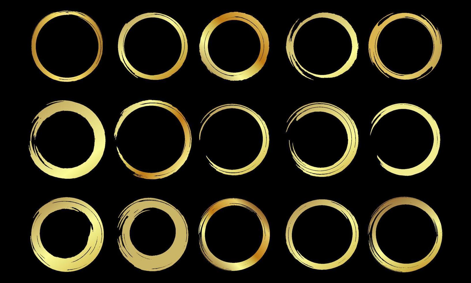 gold circle element collection set vector