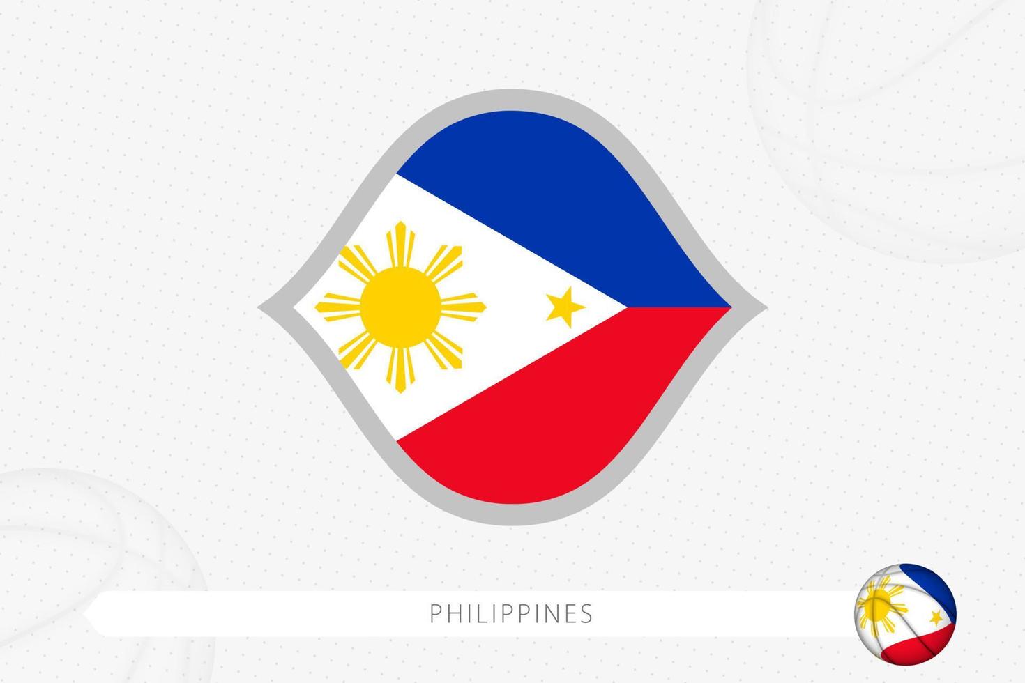 Philippines flag for basketball competition on gray basketball background. vector