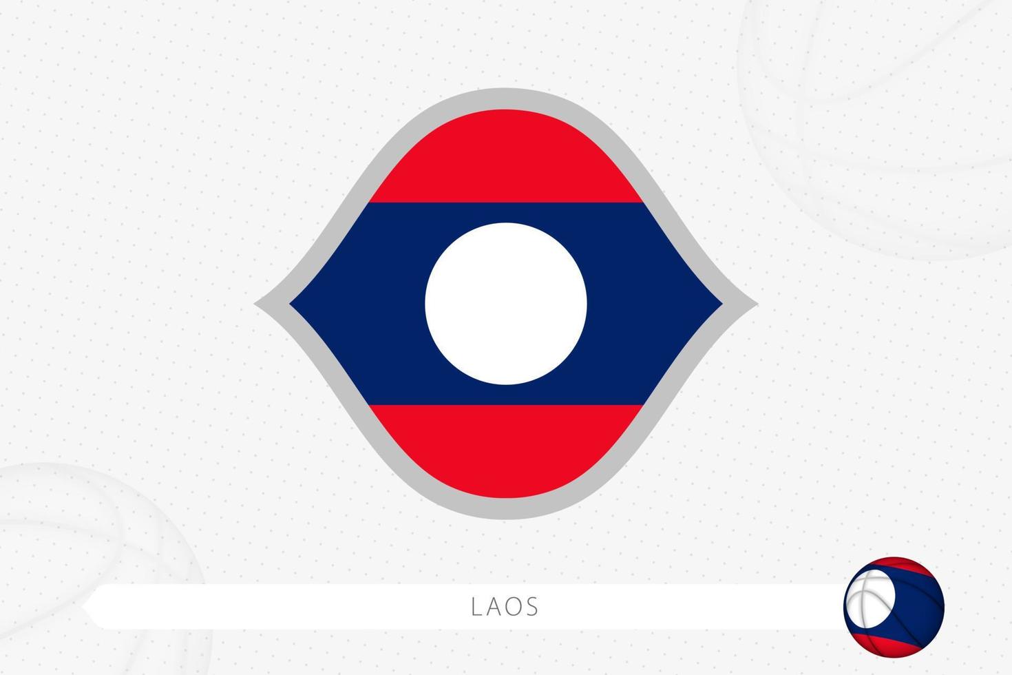 Laos flag for basketball competition on gray basketball background. vector