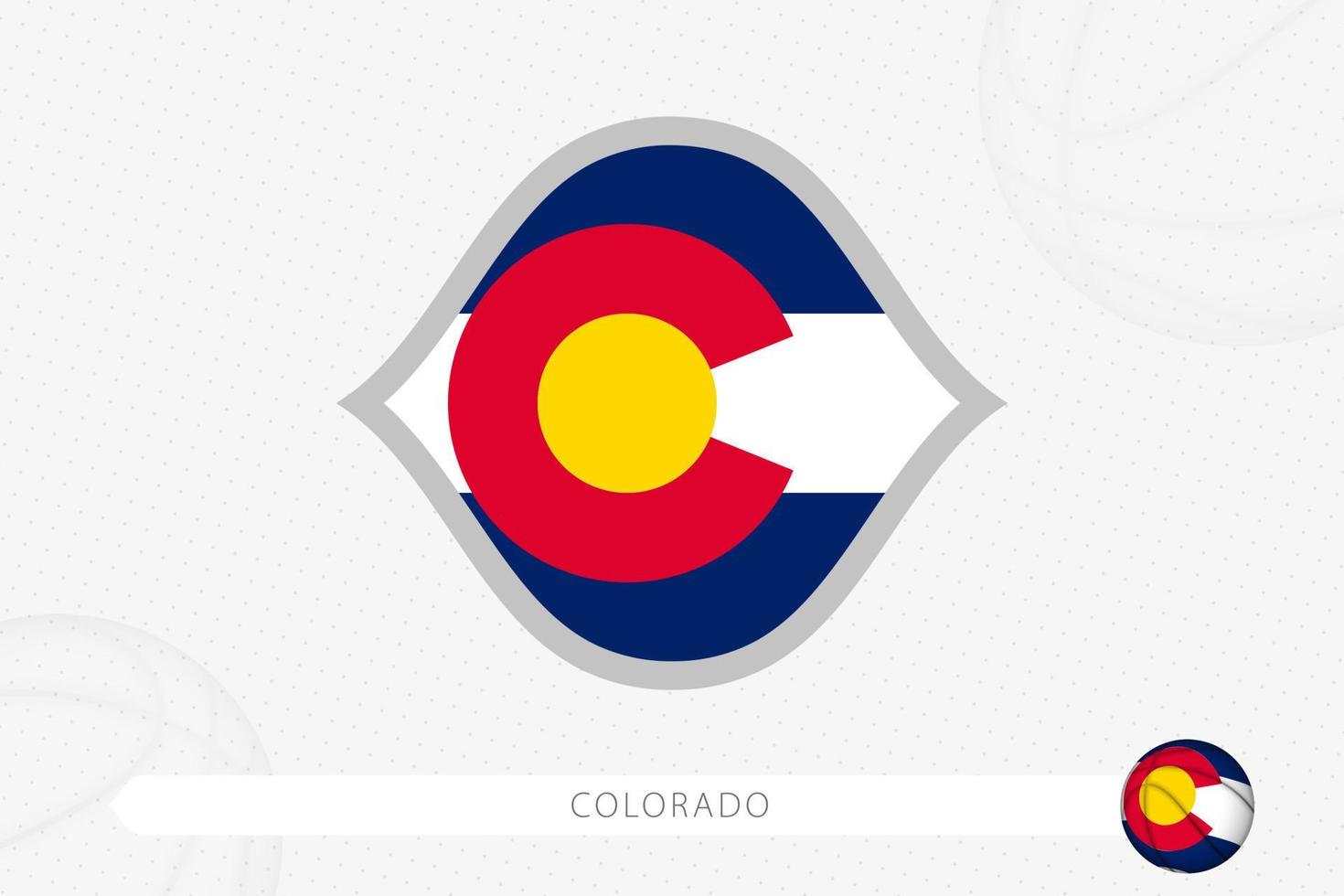 bandera de colorado para la competencia de baloncesto sobre fondo de baloncesto gris. vector