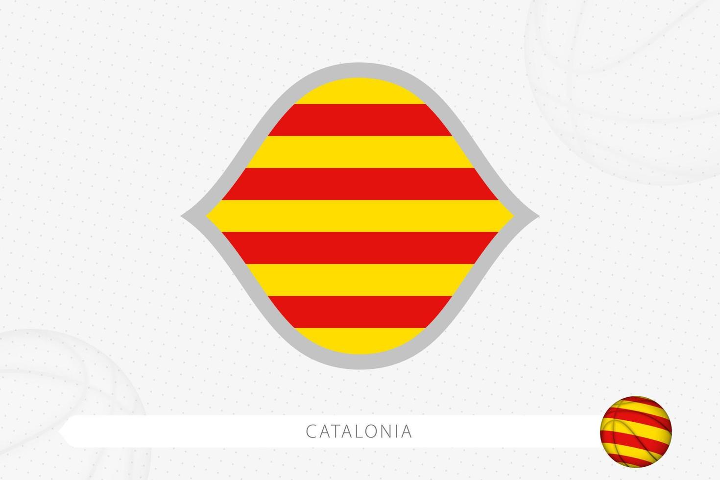 bandera de cataluña para la competición de baloncesto sobre fondo gris de baloncesto. vector