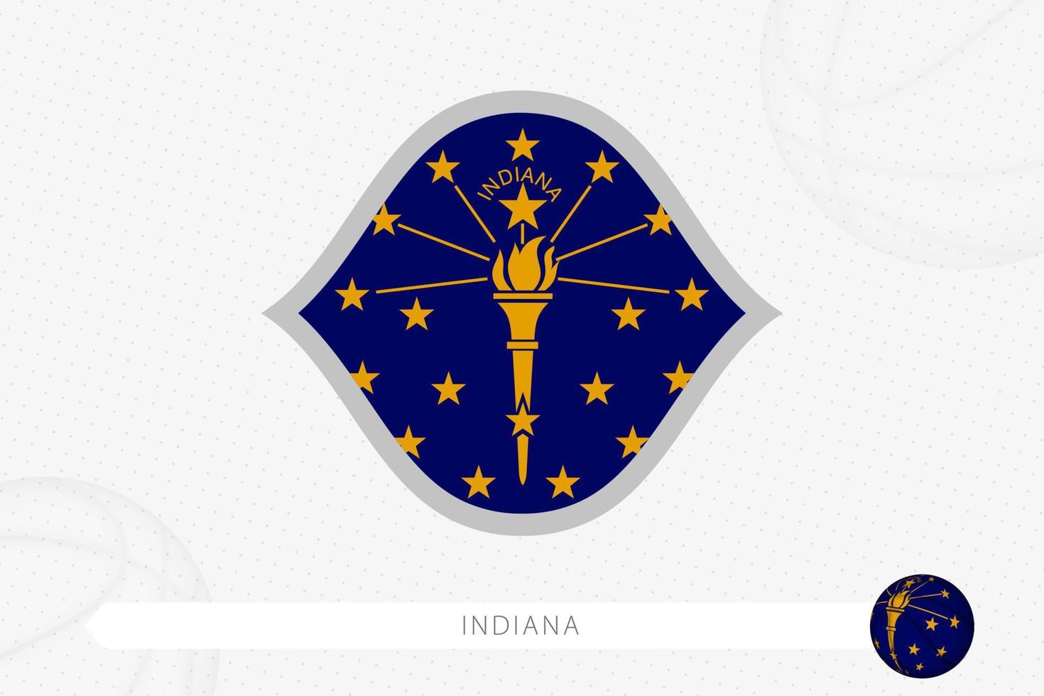 Indiana flag for basketball competition on gray basketball background. vector
