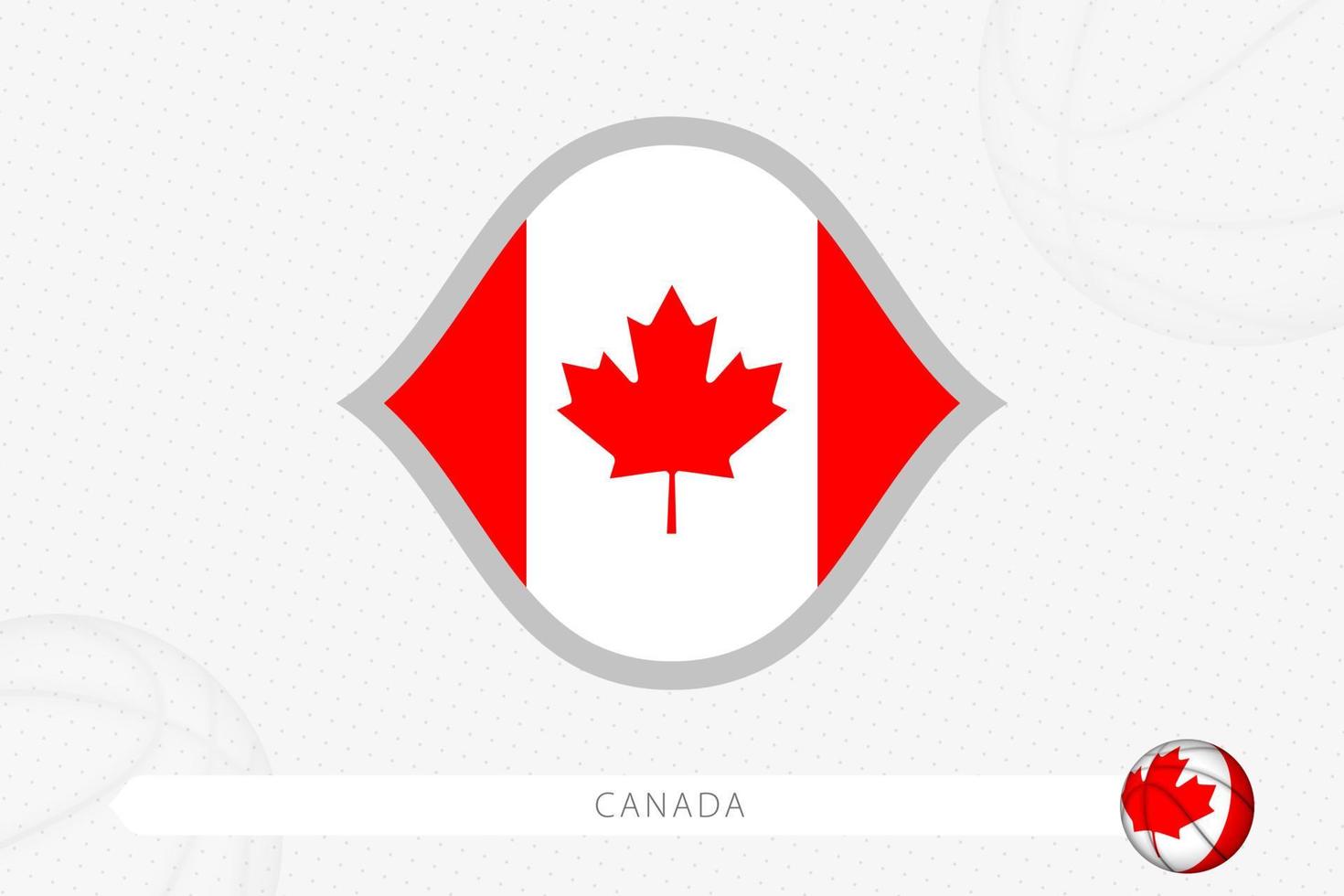 Canada flag for basketball competition on gray basketball background. vector