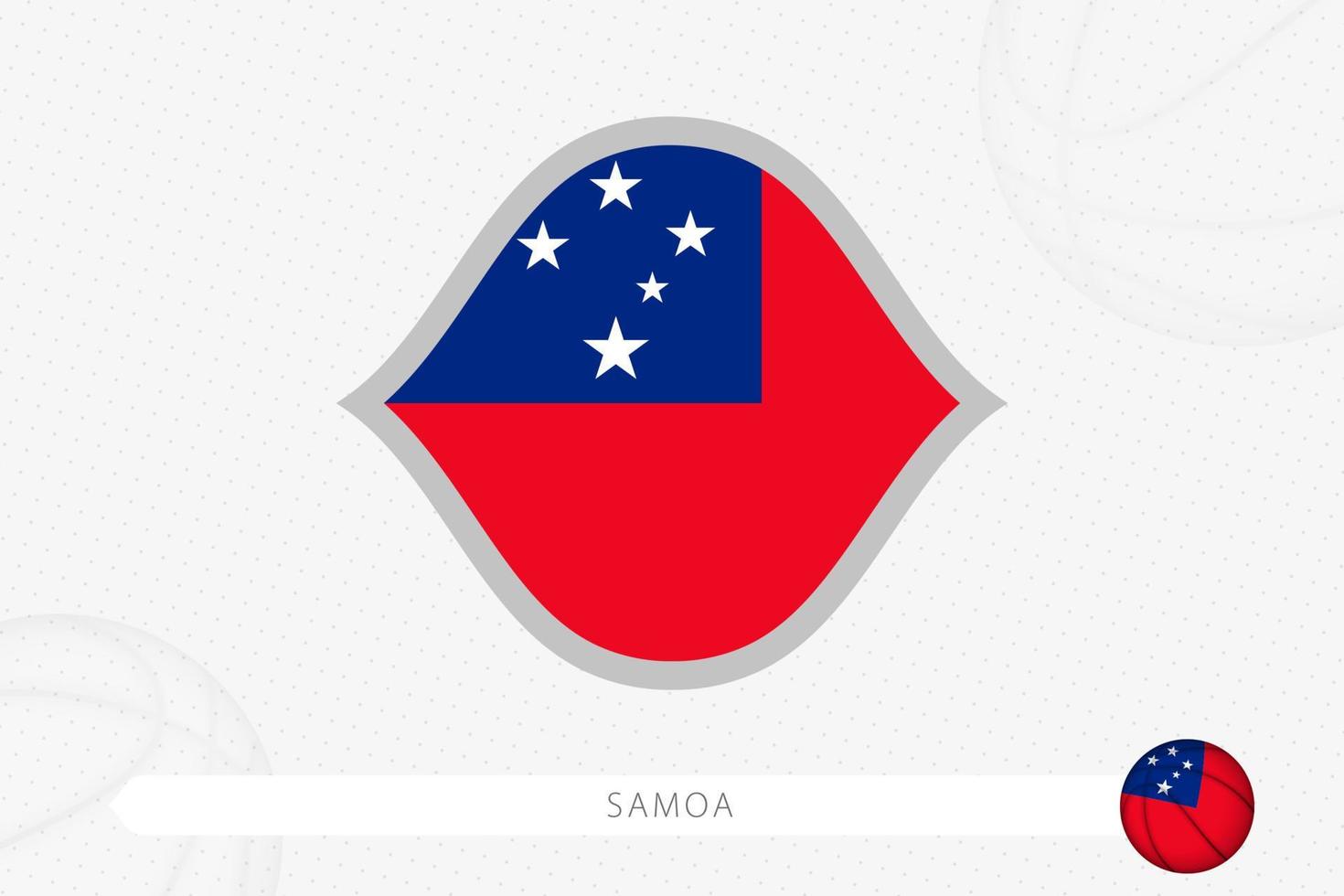 bandera de samoa para la competencia de baloncesto sobre fondo gris de baloncesto. vector