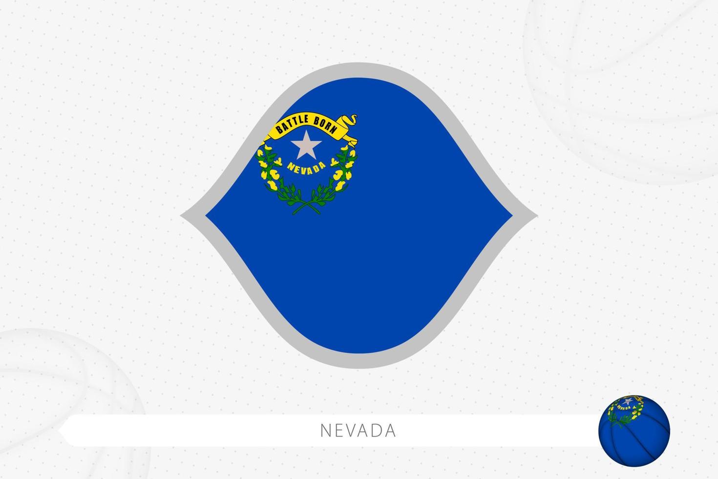 Nevada flag for basketball competition on gray basketball background. vector