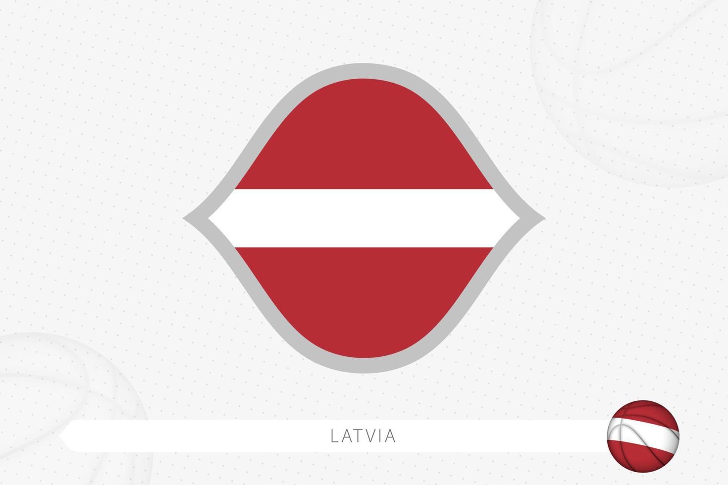 Latvia flag for basketball competition on gray basketball background. vector