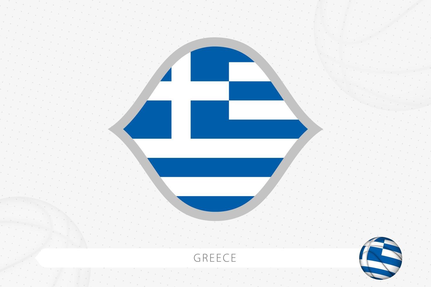 Greece flag for basketball competition on gray basketball background. vector