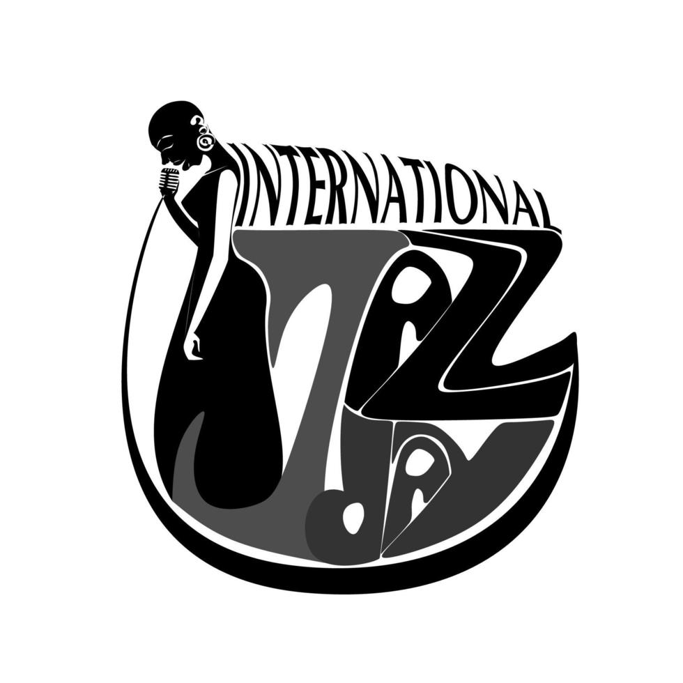 cartel de vector de estilo de espacio negativo de música del día internacional del jazz