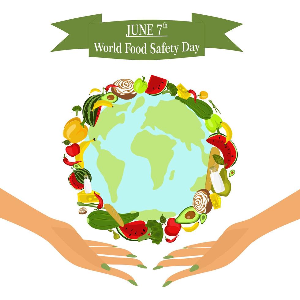 World food safety day on June 7 banner, poster or card vector clipart