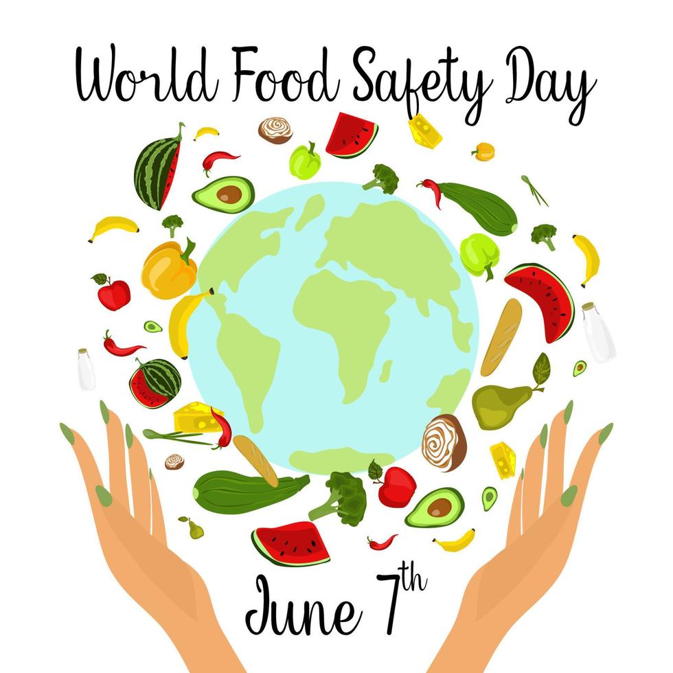 World food safety day on June 7 banner, poster or card vector clipart