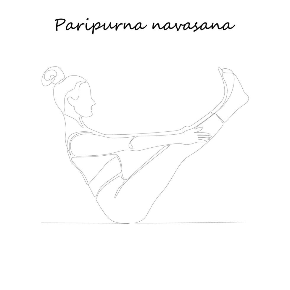 dibujo de línea continua. mujer joven haciendo ejercicio de yoga, imagen de silueta. ilustración dibujada en una línea.cdr vector