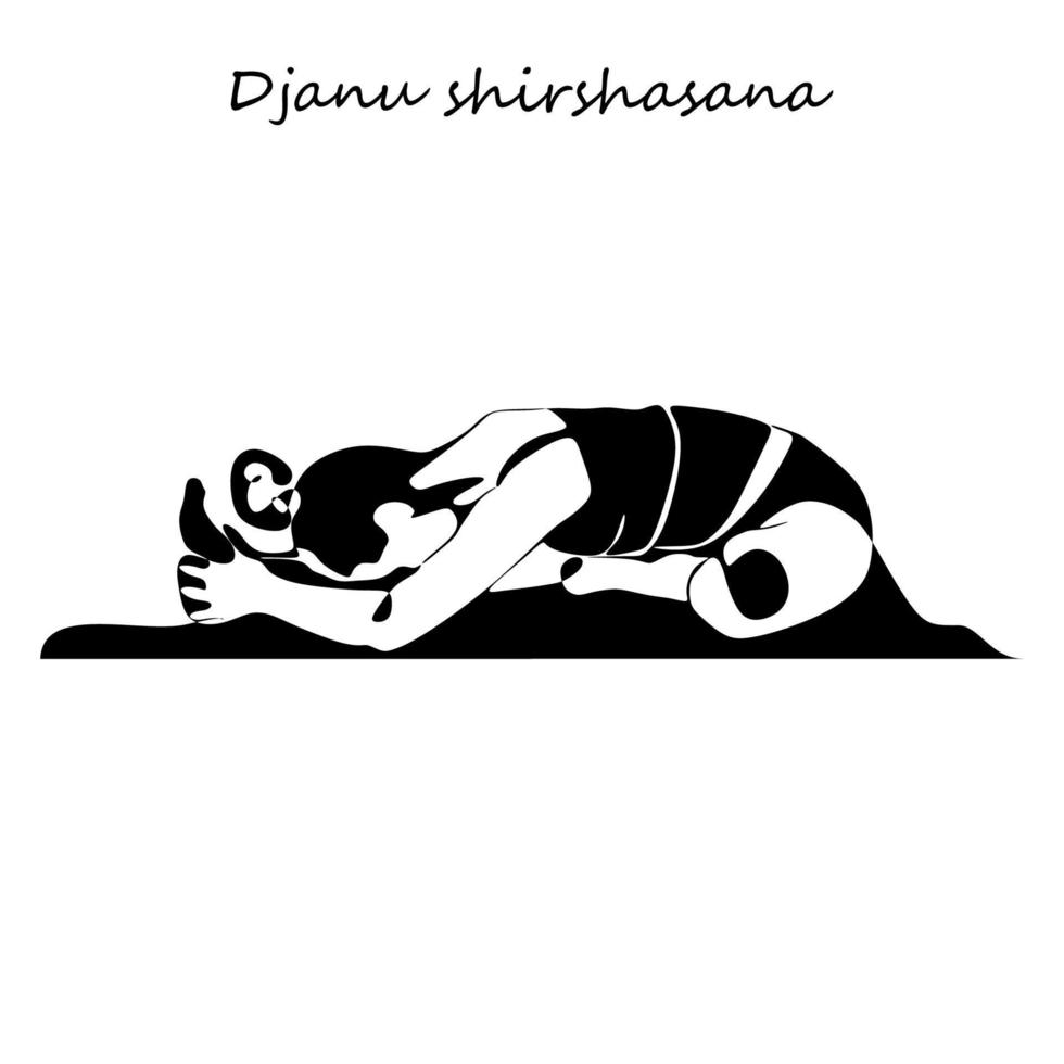 Continuous line drawing. Young woman making yoga exercise, silhouette picture. One line drawn black and white illustration vector