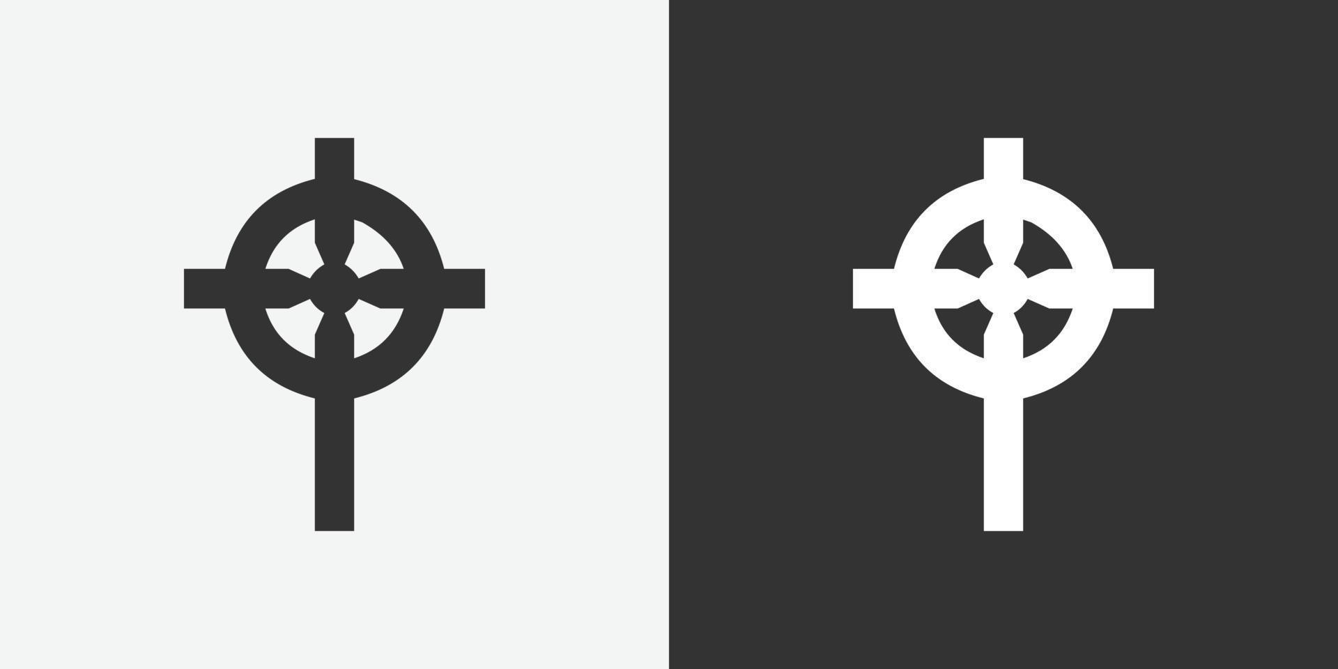 Celtic cross vector icon. Black and white vector symbols for your design. Vector illustration eps10