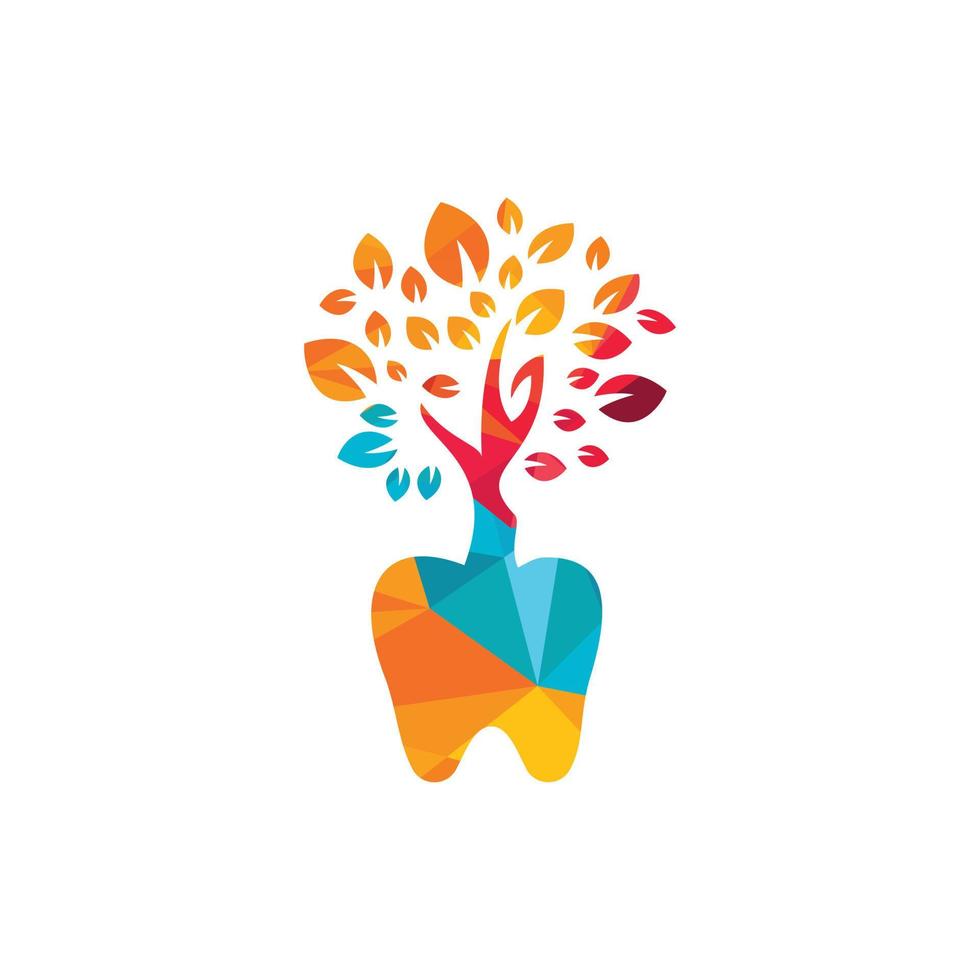 Dental tree vector logo design template. Dental tree vector logo