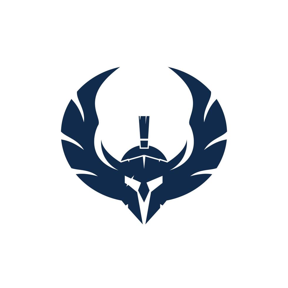 guerrero espartano con diseño de logotipo vectorial de alas. diseño de concepto de logotipo de caballero guerrero. vector