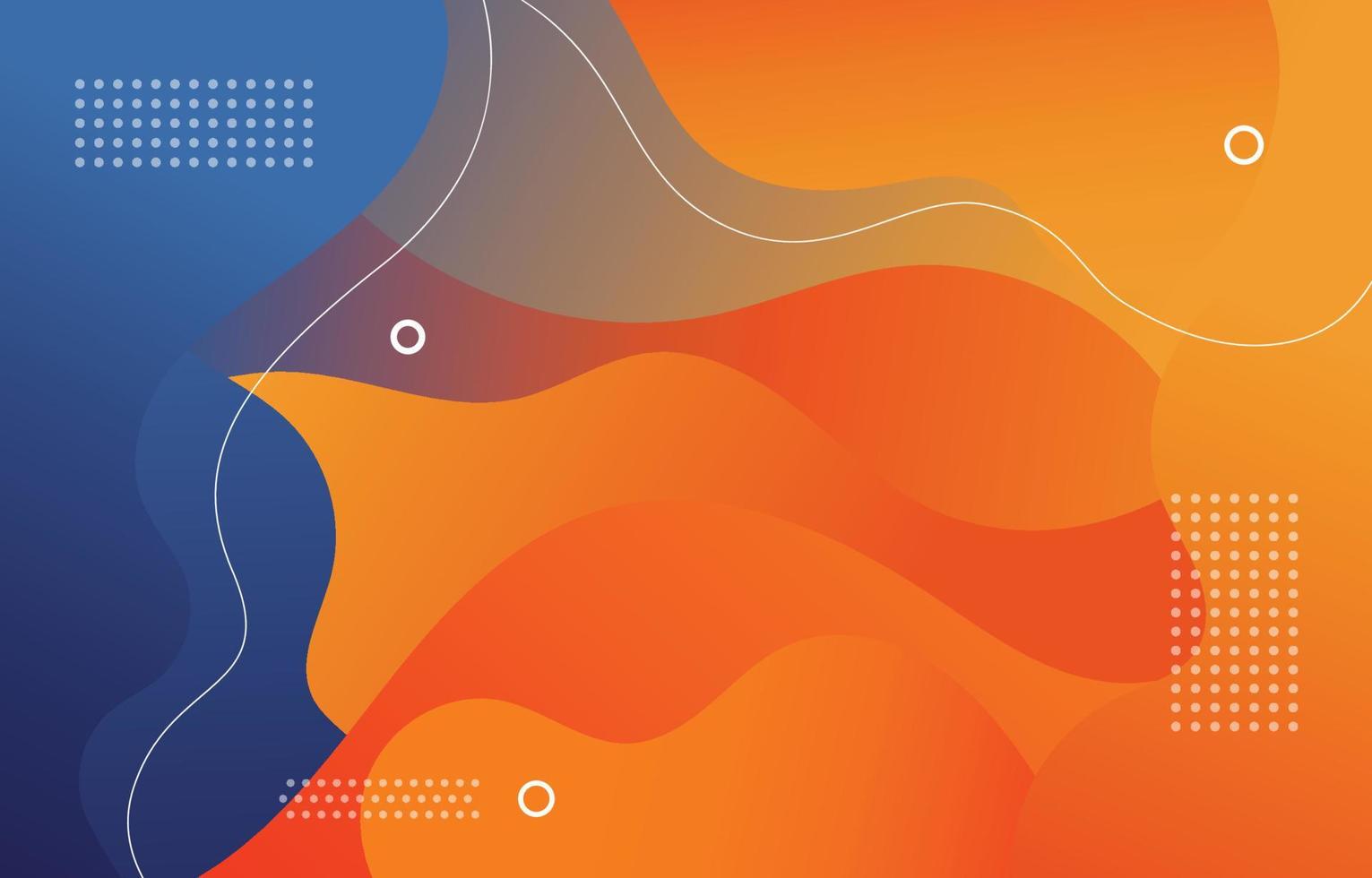 Blue and Orange Abstract Fluid Background vector